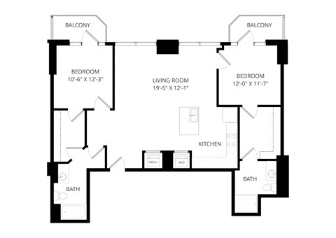 a floor plan of a house with an open floor plan